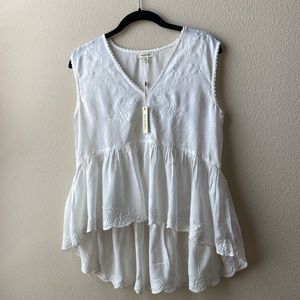 Max Studio Light Embroidered Sleeveless Tank